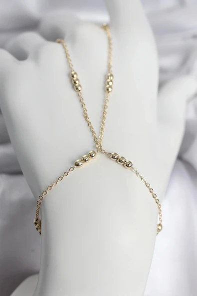 316L Çelik Top Zincirli Gold Renk Kadın Şahmeran ürün görseli 1