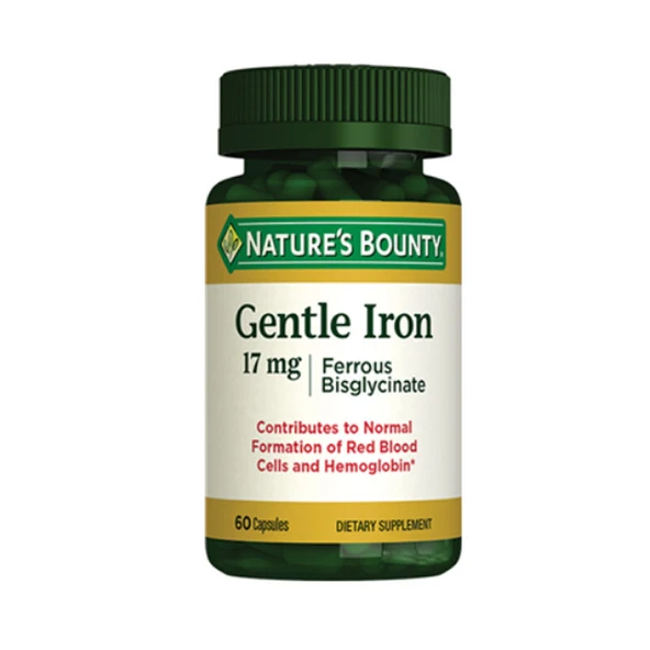 Natures Bounty Gentle Iron 17 mg Takviye Edici Gıda 60 Kapsül ürün görseli 1