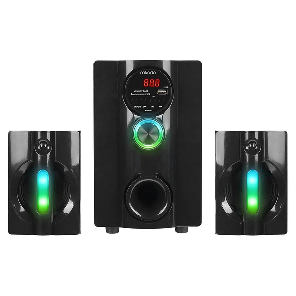 MIKADO MD-95BT 2+1 20 WATT SİYAH MULTIMEDYA FM/BT/SD/USB 2+1 SPEAKER EV SİNEMA SİSTEMİ ürün görseli 1