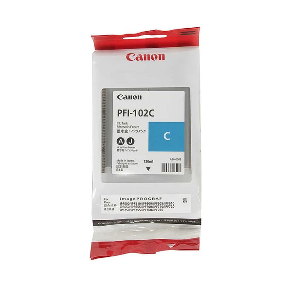 Canon PFI-102C-0896B001 Mavi Orijinal Kartuş ürün görseli 1