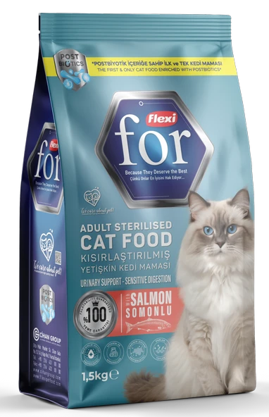 FLEXİ FOR KURU MAMA KISIR YETİŞKİN KEDİ SOMONLU 1,5 KG ürün görseli 1