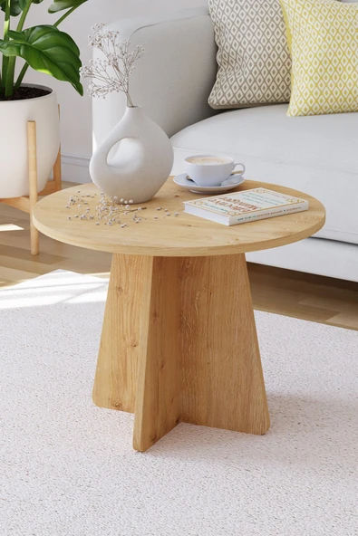 OBİ Atölye Mantar Orta Sehpa Yuvarlak Orta Sehpa 58 cm - Safir Meşe ürün görseli 1