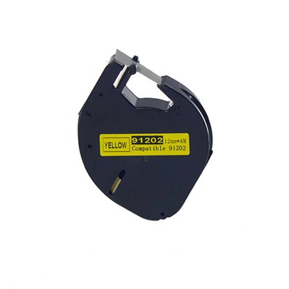 Dymo LetraTag 59423 Muadil Kağıt Sarı Üstüne Siyah Etiket 91202 12mm x 4M ürün görseli 1