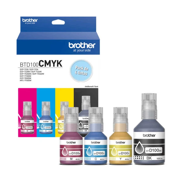 Brother BTD100RenkliK 4 Renk Orijinal Mürekkep Set ürün görseli 1
