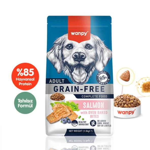 Wanpy Tahılsız Somonlu Yetişkin Köpek Maması 1,5 Kg ürün görseli 1