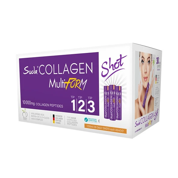 Suda Collagen MultiForm Şeftali Aromalı 40 ml x 30 Shot ürün görseli 1