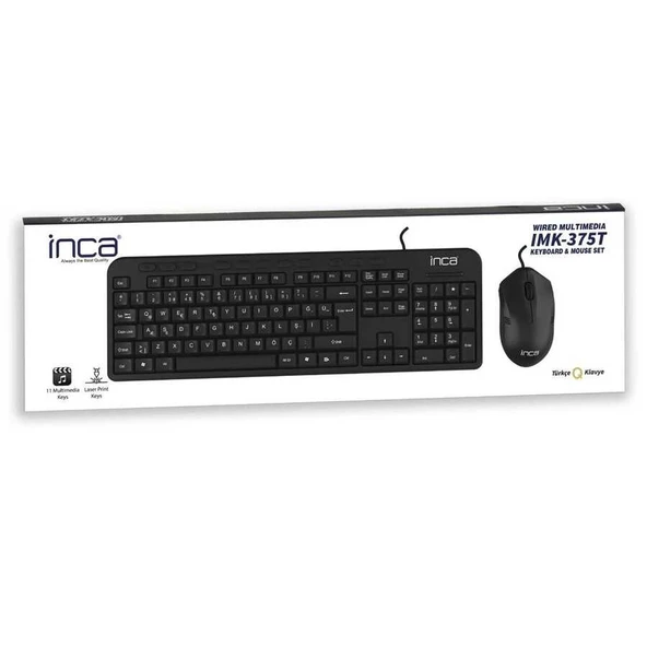 Inca IMK-375T Siyah Kablolu Q Klavye-Mouse Seti ürün görseli 1