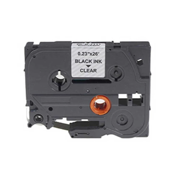 Brother P-Touch TZE-111 Muadil Şeffaf Üzerine Siyah Etiket 6mm x 8m ürün görseli 1