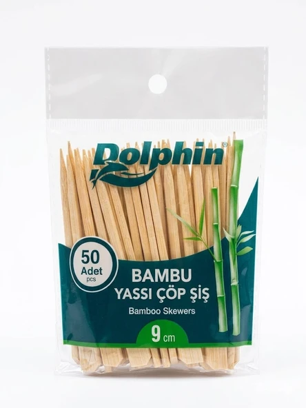 ŞeyliŞeyler - Dolphin Bambu Yassı Çöp Şiş 9 cm 50 Adet - Hijyenik Ambalajlı ürün görseli 1