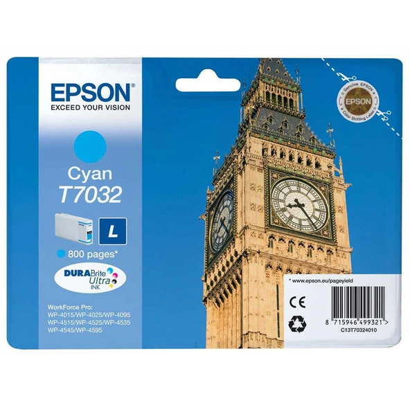 Epson T7032-C13T70324010 Mavi Orijinal Kartuş ürün görseli 1