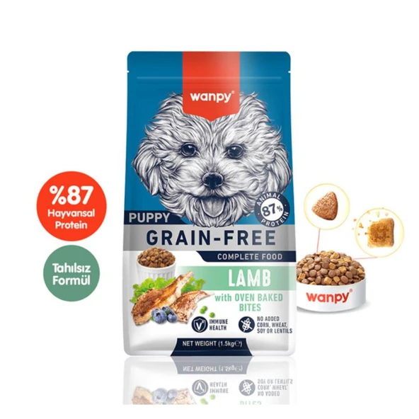 Wanpy Tahılsız Kuzulu Yavru Köpek Maması 1,5 Kg ürün görseli 1