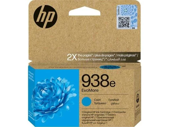 Hp 938e-4S6X9PE Mavi Orijinal Kartuş ürün görseli 1