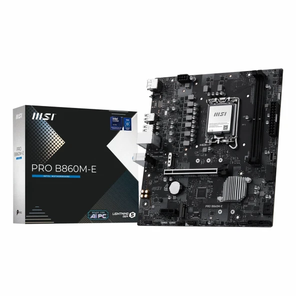 MSI Pro B860M-E DDR5 (9066MHz)OC M.2 HDMI/DP PCIe 5.0 1851P mATX Anakart ürün görseli 1