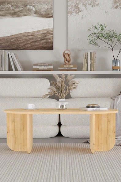 OBİ Atölye ELO Oval Orta Sehpa, Iskandinav Stil, Bohem, 110x50 cm ürün görseli 1