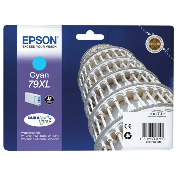 Epson 79XL-T7902-C13T79024010 Mavi Yüksek Kapasiteli Orijinal Kartuş ürün görseli 1