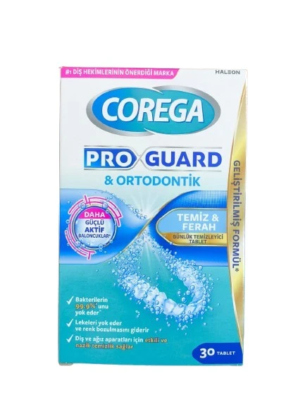 Corega Pro Guard Ortodontik Günlük Temizleyici Tablet 30 Tablet ürün görseli 1