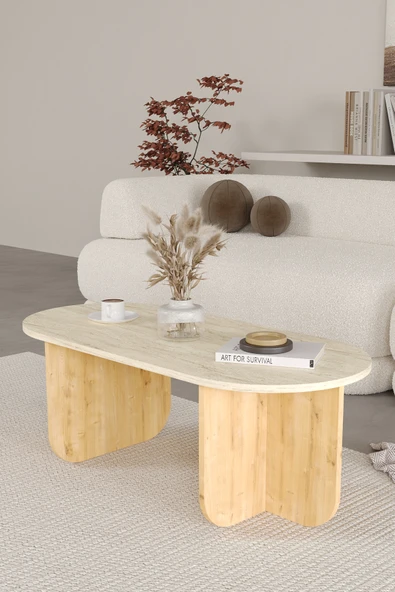 OBİ Atölye ELO Oval Orta Sehpa, Iskandinav Stil, Bohem, 110x50 cm ürün görseli 1