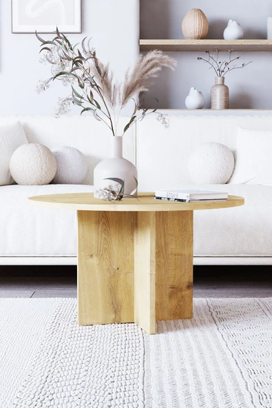 OBİ Atölye NOVA Tekli Orta Sehpa, İskandinav Stil, Bohem, 72 cm - Safir Meşe ürün görseli 1