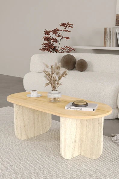 OBİ Atölye ELO Oval Orta Sehpa, Iskandinav Stil, Bohem, 110x50 cm ürün görseli 1