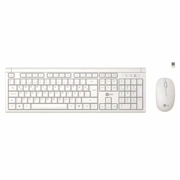 Lecoo KW200 Beyaz Kablosuz Q Klavye-Mouse Seti ürün görseli 1
