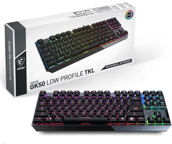 MSI Vigor GK50 Low Profile TKL Kailh Switch Mekanik Kablolu Oyuncu Klavyesi ürün görseli 1