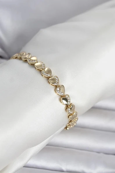 Xuping Kalp Model Gold Renk Kadın Bileklik ürün görseli 1