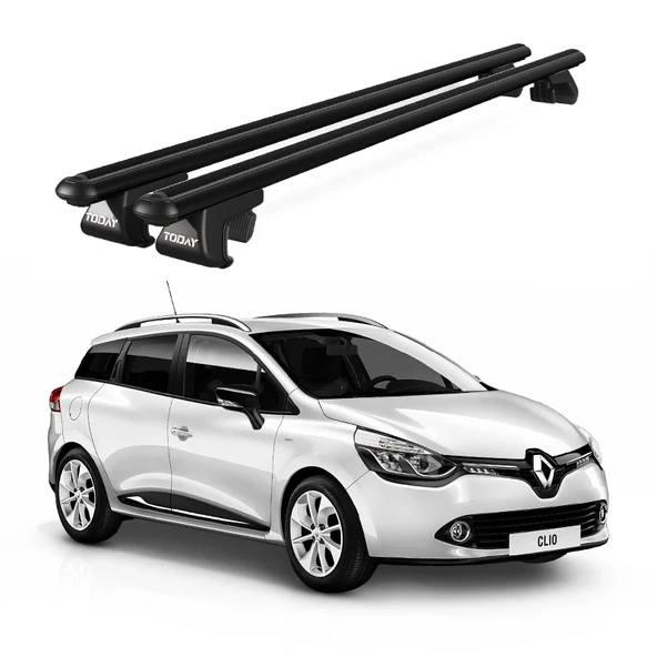 Venüs Renault Clio Sport Tourer (2013-2022) Uyumlu Siyah Ara Atkı Port Bagaj Tavan Barı ürün görseli 1