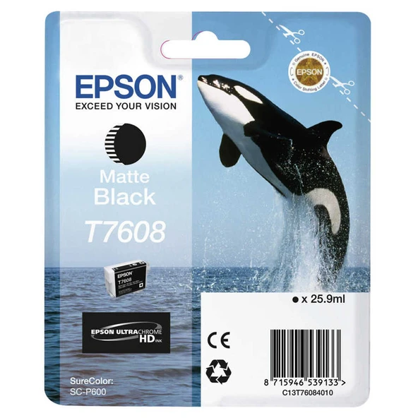 Epson T7608-C13T76084010 Mat Siyah Orijinal Kartuş ürün görseli 1