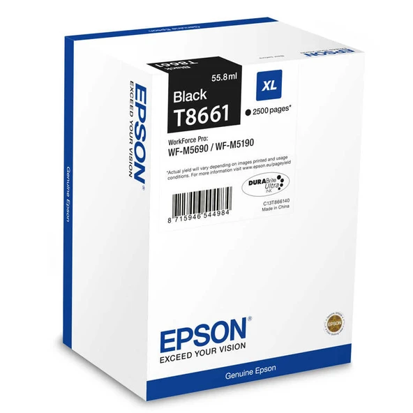 Epson T8661XL-C13T866140 Siyah Yüksek Kapasiteli Orijinal Kartuş ürün görseli 1
