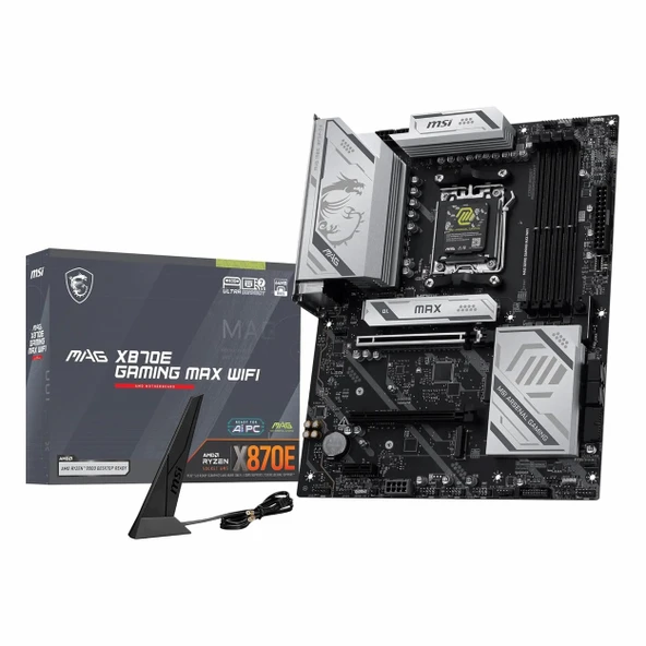 MSI MAG X870E Gaming Max WiFi DDR5 (8200MHz)OC M.2 HDMI/USB-C PCIe 5.0 AM5 ATX Anakart ürün görseli 1