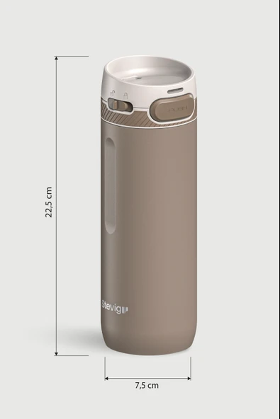 STEVIG 4 ACTION TRIGGER-CONTROL ÇELİK TERMOS 500 ML SILVER MINK ST-232 - Resim 5
