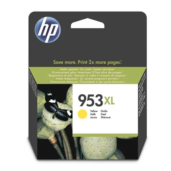 Hp 953XL-F6U18AE Sarı Yüksek Kapasiteli Orijinal Kartuş ürün görseli 1