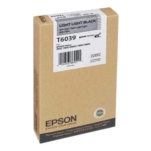 Epson T6039-C13T603900 Açık Açık Siyah Orijinal Kartuş ürün görseli 1