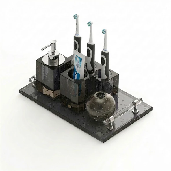 Kobos Bubbles Diş Fırçalık Cam KBW40001 - Resim 3