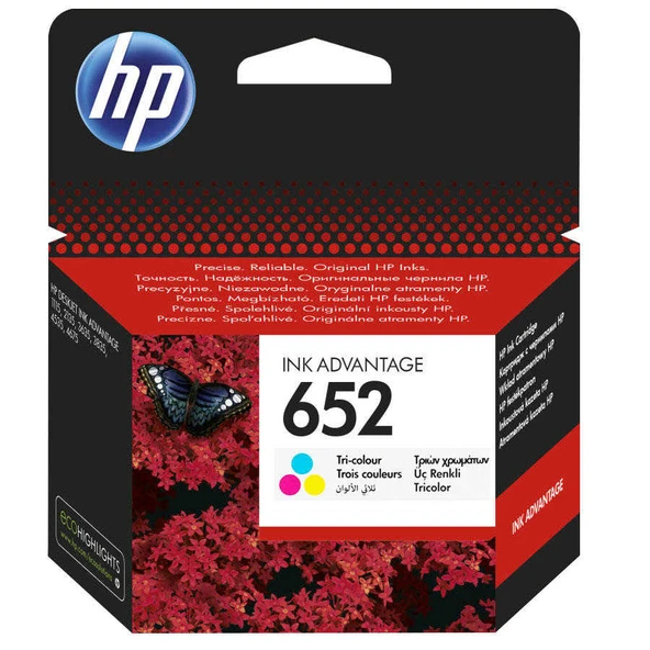 Hp 652 Renkli-F6V24AE Renkli Orijinal Kartuş ürün görseli 1