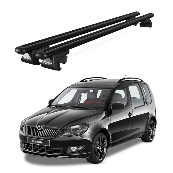 Venüs Skoda Roomster (2007-2015) Uyumlu Siyah Ara Atkı Port Bagaj Tavan Barı ürün görseli 1