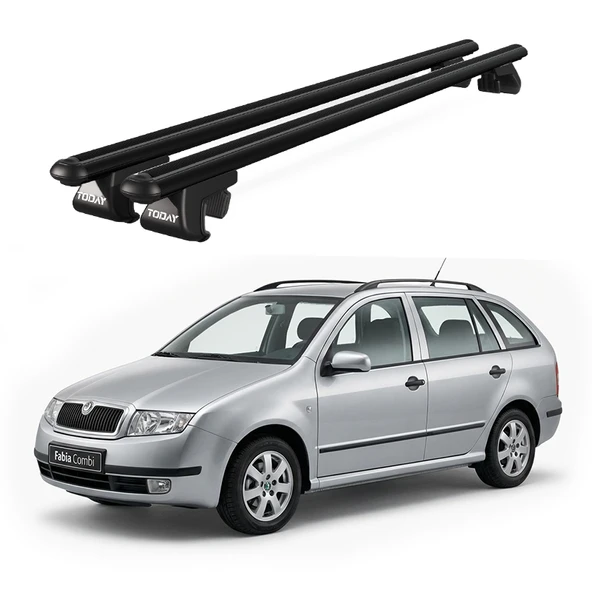 Venüs Skoda Fabia Station Wagon (2000-2007) Uyumlu Siyah Ara Atkı Port Bagaj Tavan Barı ürün görseli 1