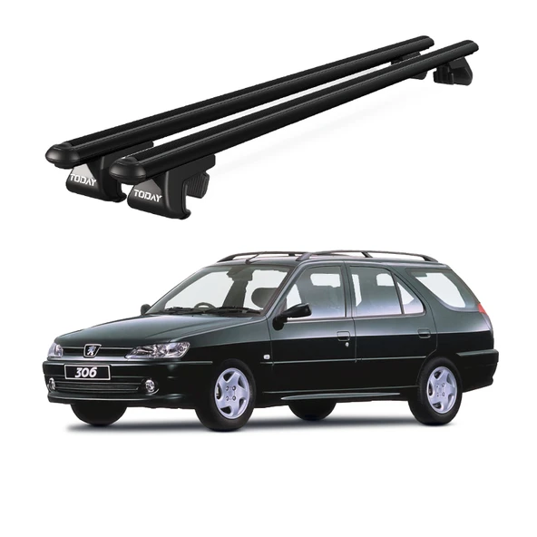 Venüs Peugeot 306 Station Wagon (1993-2001) Uyumlu Siyah Ara Atkı Port Bagaj Tavan Barı ürün görseli 1
