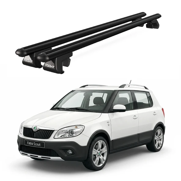 Venüs Skoda Fabia Scout (2009-2014) Uyumlu Siyah Ara Atkı Port Bagaj Tavan Barı ürün görseli 1