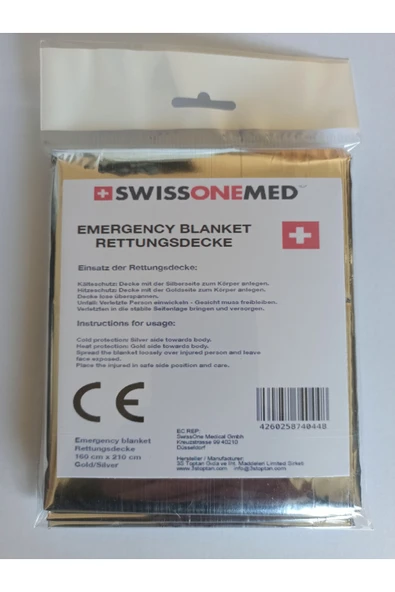 SwissOne Medical Orjinal Acil Durum Termal Battaniye Isı Yalıtımlı 160x210cm 3 Adet ürün görseli 1