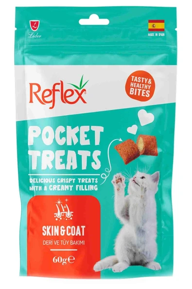 Reflex Pocket Treats Deri ve Tüy Bakımı 60 gr Kedi Ödül Maması ürün görseli 1