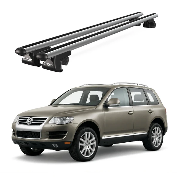 Venüs Volkswagen Touareg (2002-2010) Uyumlu Gri Ara Atkı Port Bagaj Tavan Barı ürün görseli 1
