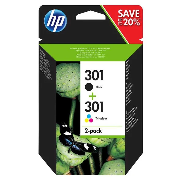 Hp 301-N9J72AE Siyah Orijinal-Renkli Kartuş İkili Paket ürün görseli 1