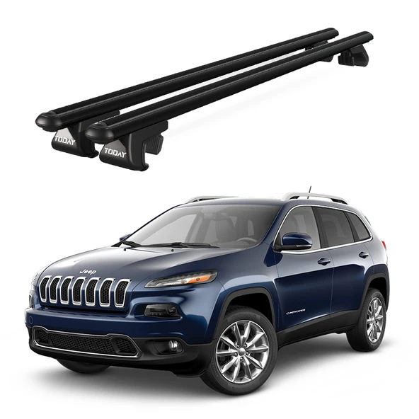 Venüs Jeep Cherokee (2014-2023) Uyumlu Siyah Ara Atkı Port Bagaj Tavan Barı ürün görseli 1