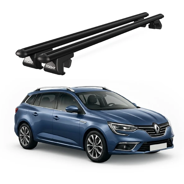 Venüs Renault Megane Station Wagon (2016-2023) Uyumlu Siyah Ara Atkı Port Bagaj Tavan Barı ürün görseli 1