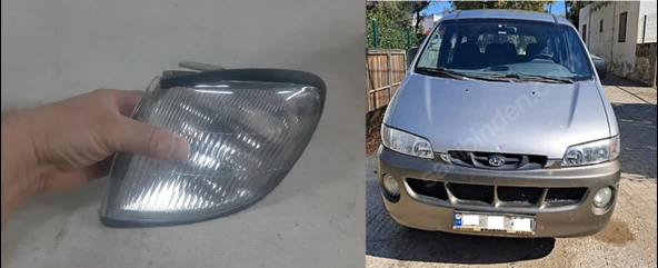 SOL ESKİ MODEL Hyundai Starex Minibüs Panelvan-1998-2001 model çizğili cam Ön Sinyal Lambası Far Yan Sinyali SOL Şoför Tarafı duyu üzerinde ürün görseli 1