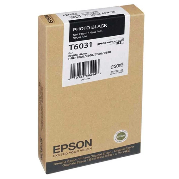 Epson T6031-C13T603100 Foto Siyah Orijinal Kartuş ürün görseli 1