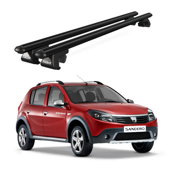 Venüs Dacia Sandero (2008-2012) Uyumlu Siyah Ara Atkı Port Bagaj Tavan Barı ürün görseli 1