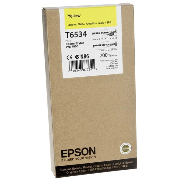 Epson T6534-C13T653400 Sarı Orijinal Kartuş ürün görseli 1