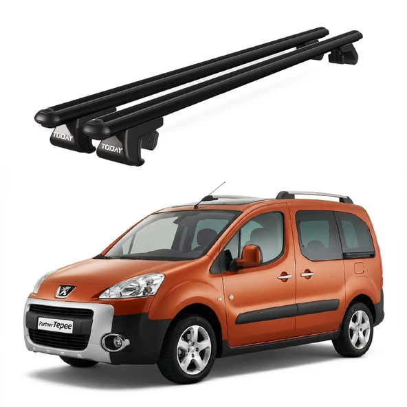 Venüs Peugeot Partner Tepee (2002-2008) Uyumlu Siyah Ara Atkı Port Bagaj Tavan Barı ürün görseli 1